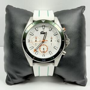 Lacoste Mainsail 2011362 White Dial Chronograph White Silicone Strap Men’s Watch